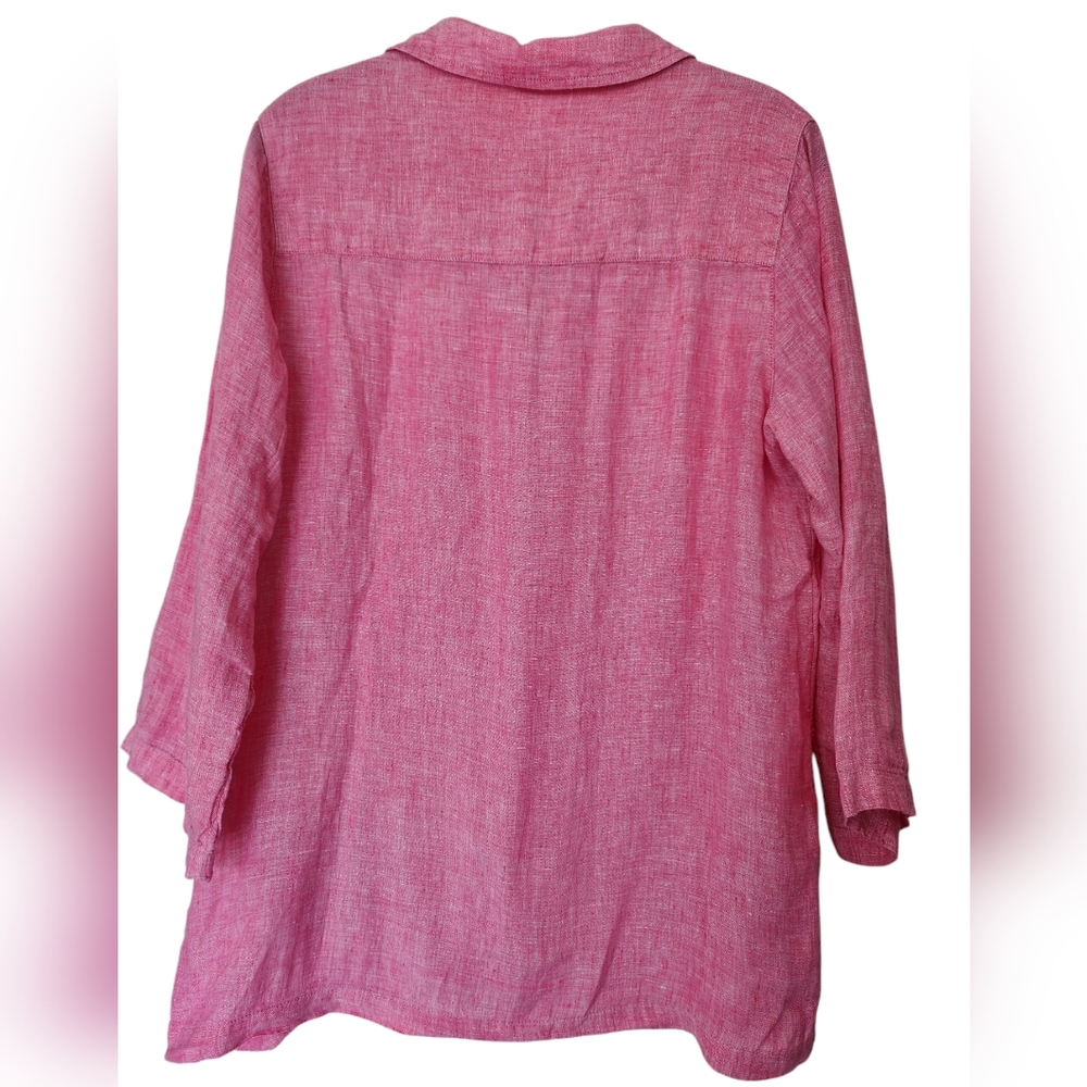 SIGRID OLSEN 100% linen pink tunic top, size S - Picture 6 of 8